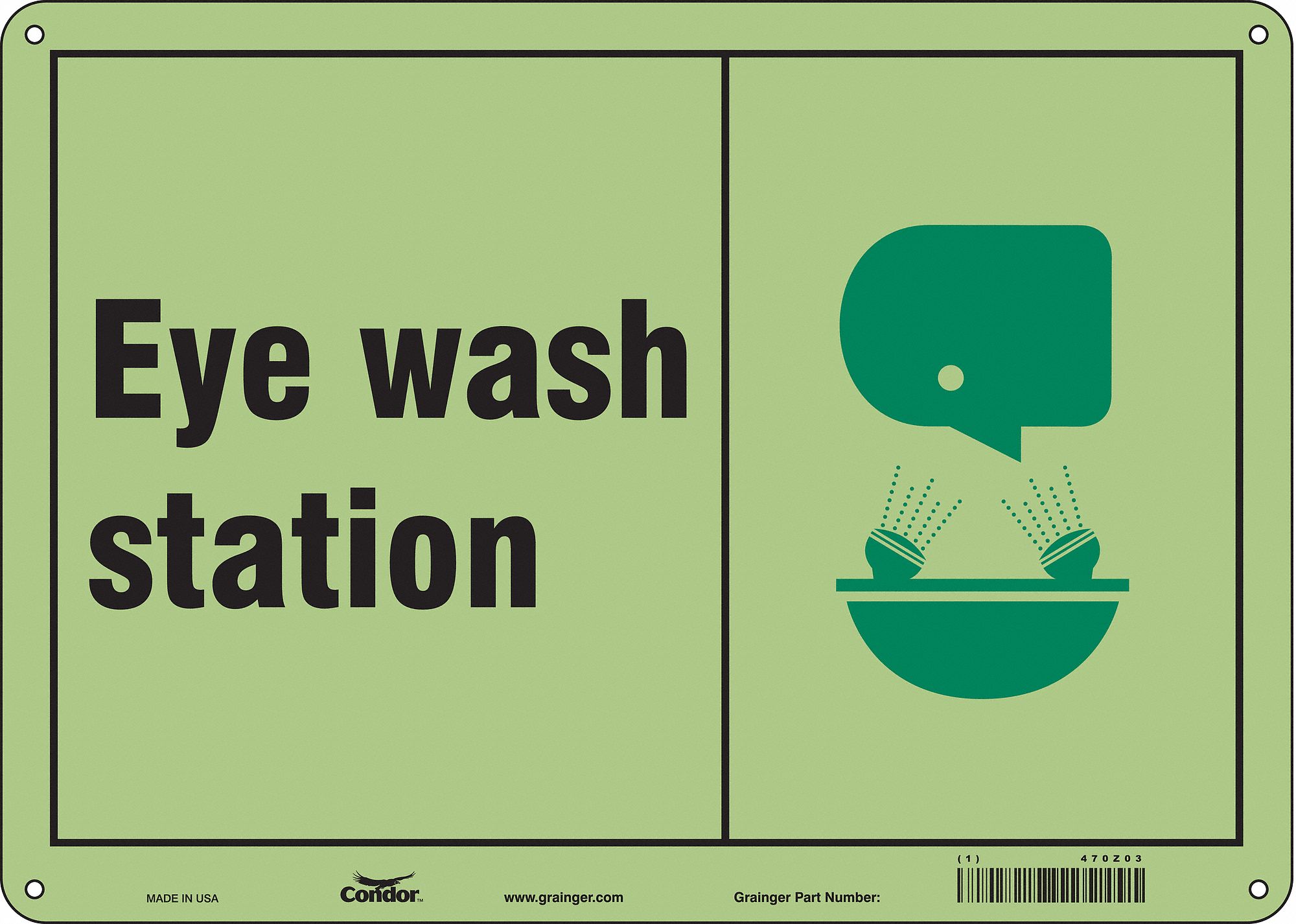 Safety Sign: Aluminum, Mounting Holes Sign Mounting, 10 in x 14 in Nominal Sign Size, 0.04 in Thick
