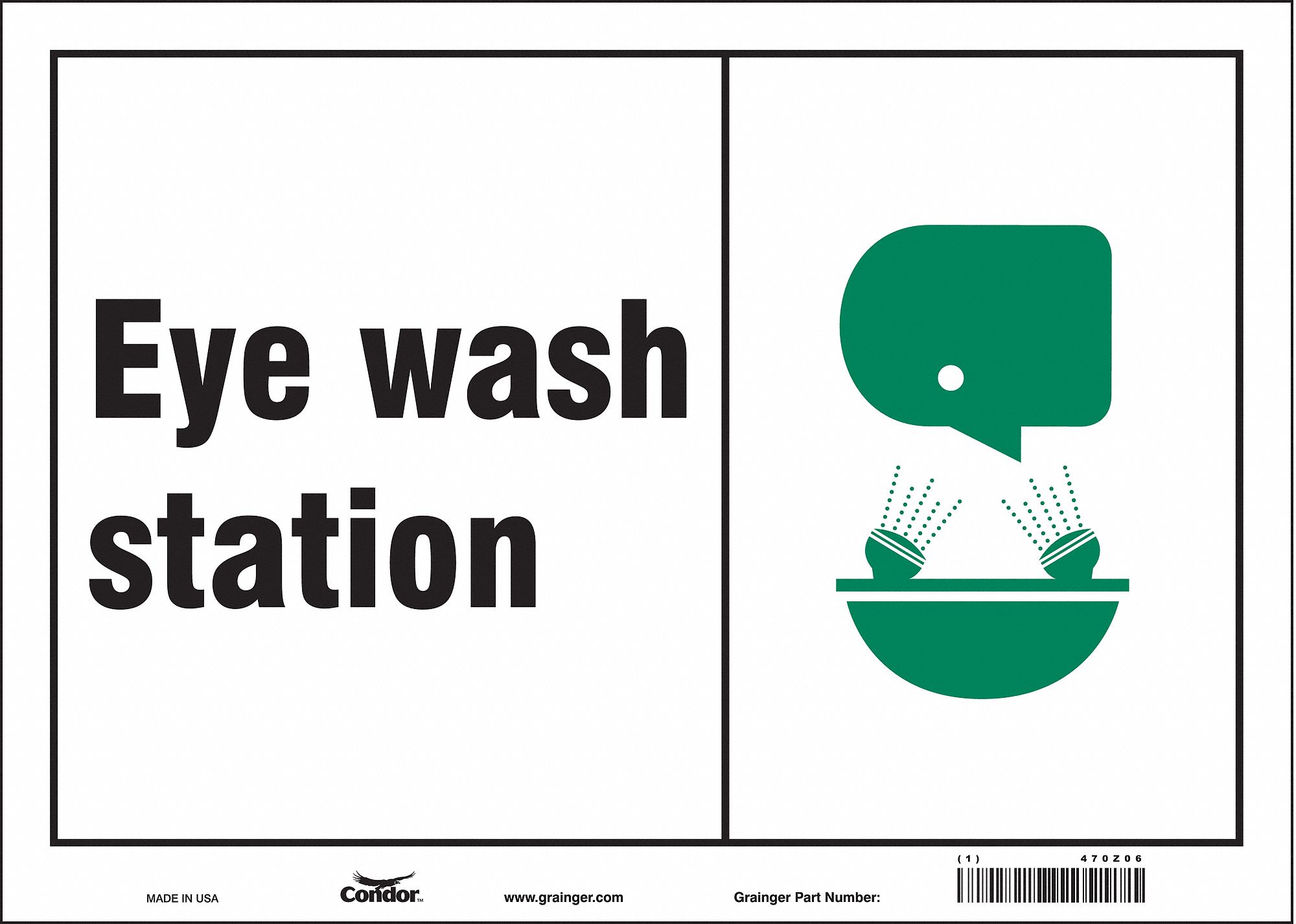 Safety Sign: Polyethylene, Mounting Holes Sign Mounting, 10 in x 14 in Nominal Sign Size