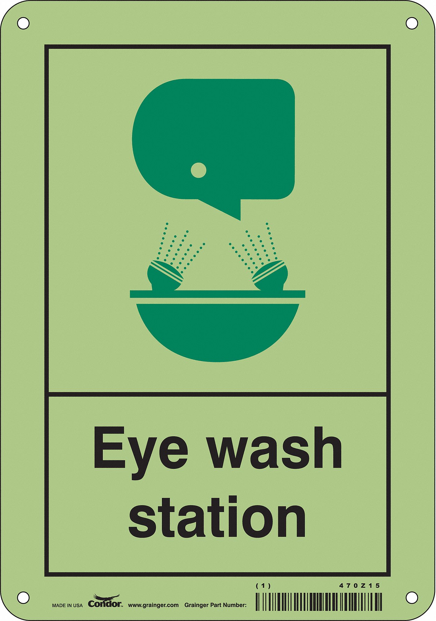 Safety Sign: Polyethylene, Mounting Holes Sign Mounting, 10 in x 7 in Nominal Sign Size