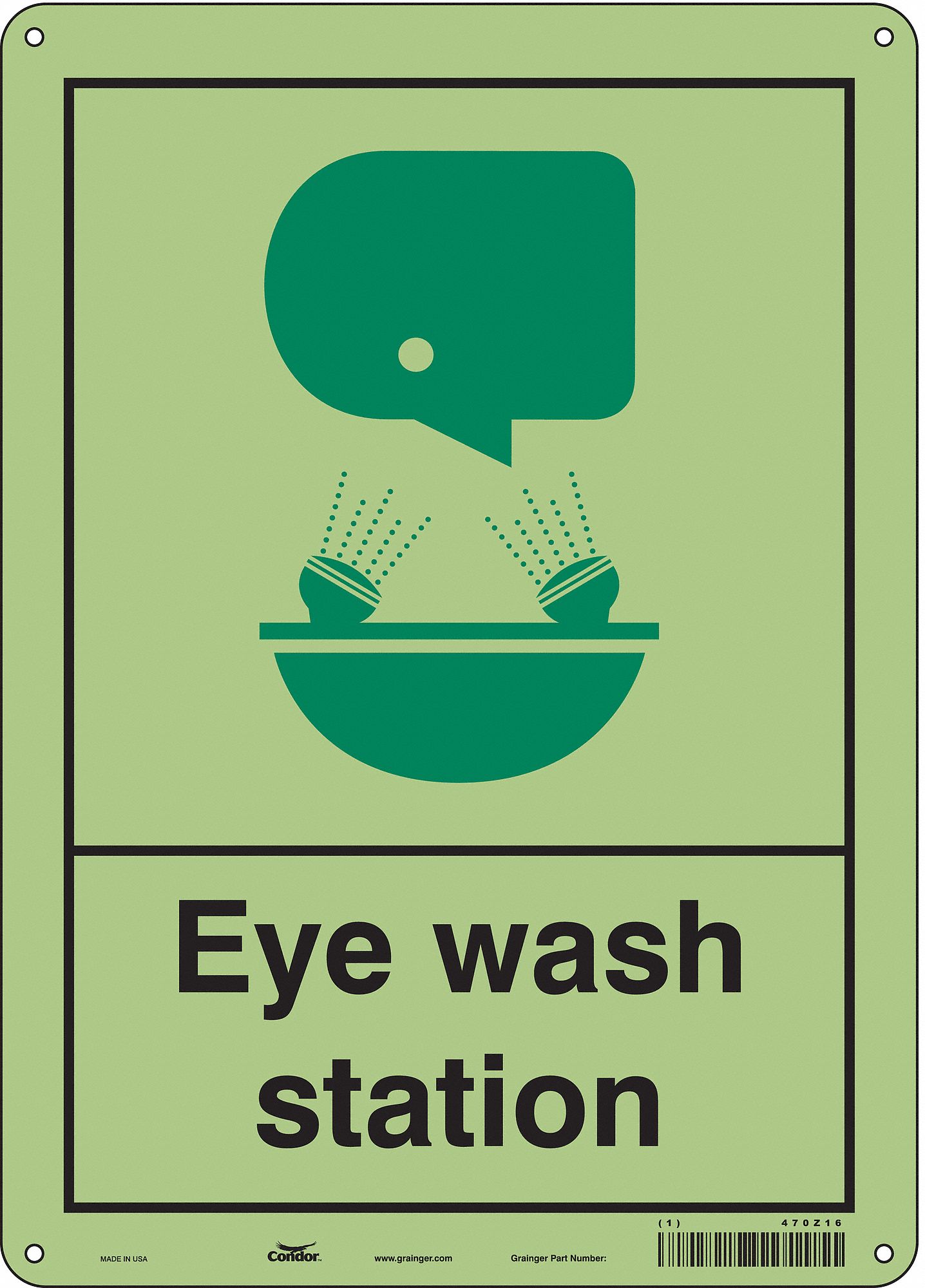 Safety Sign: Polyethylene, Mounting Holes Sign Mounting, 14 in x 10 in Nominal Sign Size