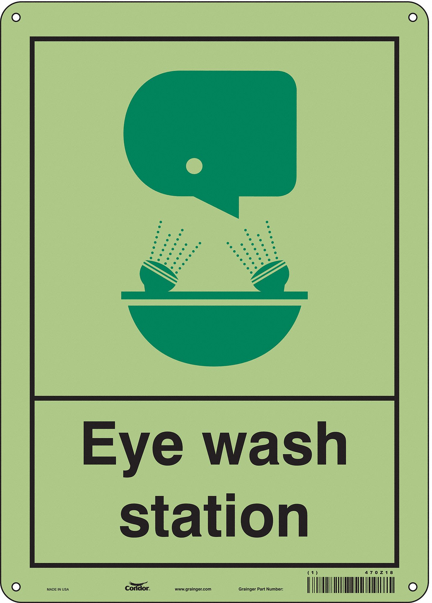 Safety Sign: Aluminum, Mounting Holes Sign Mounting, 14 in x 10 in Nominal Sign Size, 0.04 in Thick