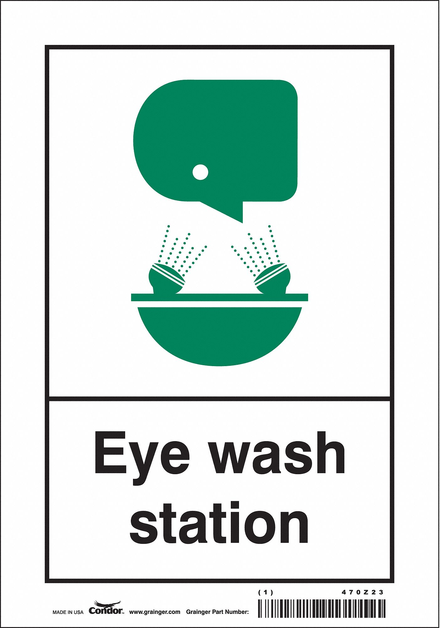Safety Sign: Vinyl, Adhesive Sign Mounting, 10 in x 7 in Nominal Sign Size, Not Retroreflective
