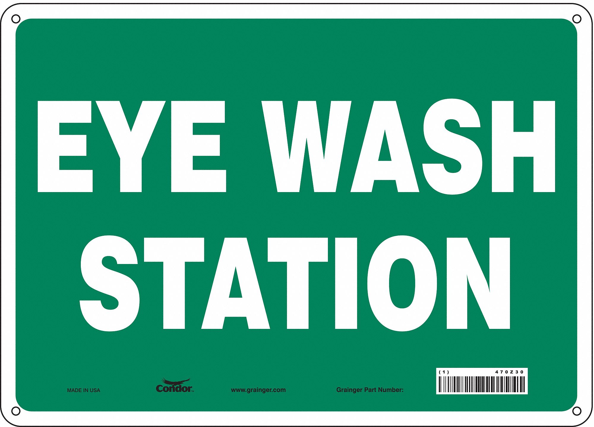 Safety Sign: Polyethylene, Mounting Holes Sign Mounting, 10 in x 14 in Nominal Sign Size