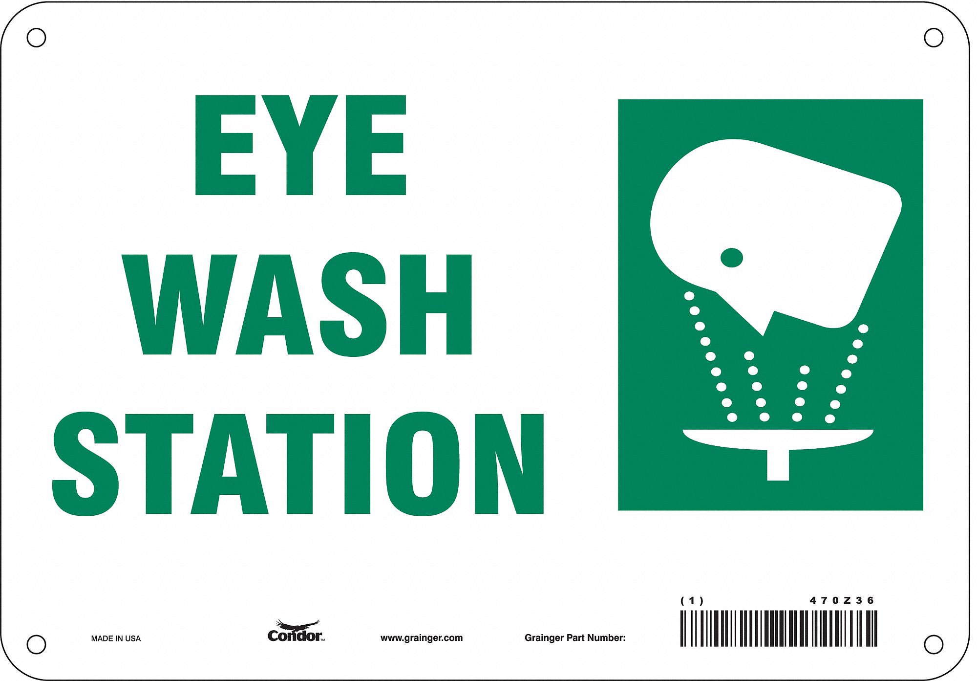 Safety Sign, 7 in x 10 in, Fiberglass