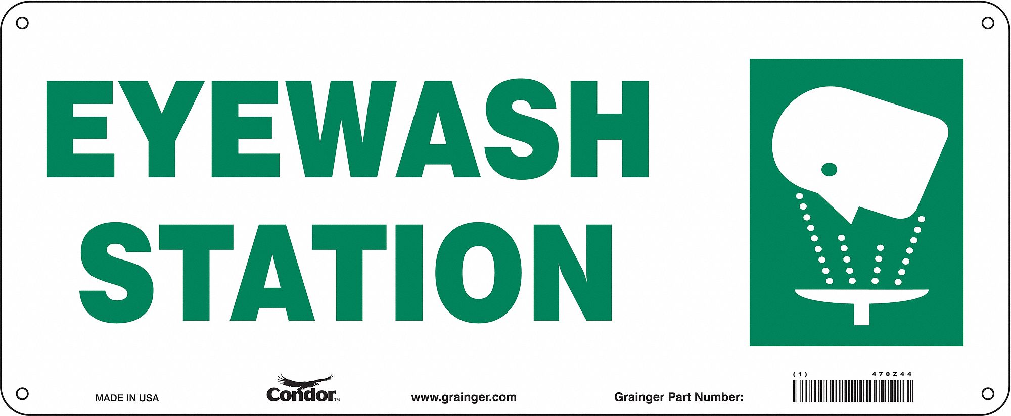 Safety Sign, 7 in x 17 in, Fiberglass