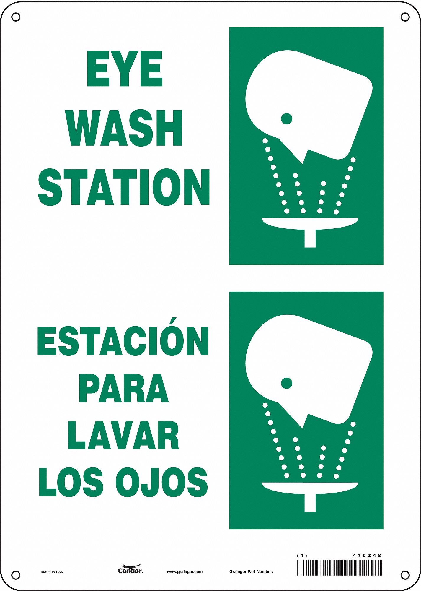 Safety Sign: Aluminum, Mounting Holes Sign Mounting, 14 in x 10 in Nominal Sign Size, 0.032 in Thick