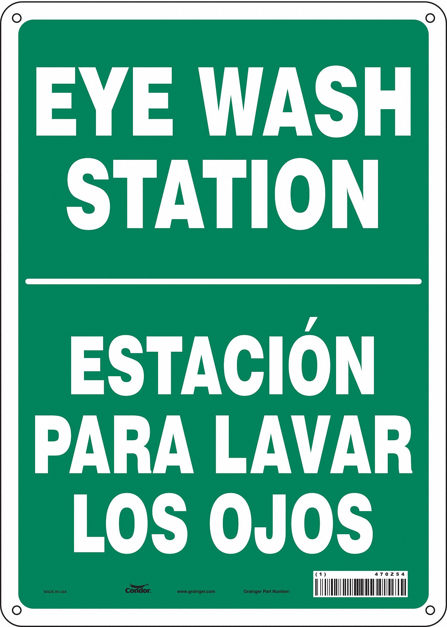 Safety Sign: Aluminum, Mounting Holes Sign Mounting, 14 in x 10 in Nominal Sign Size, 0.032 in Thick