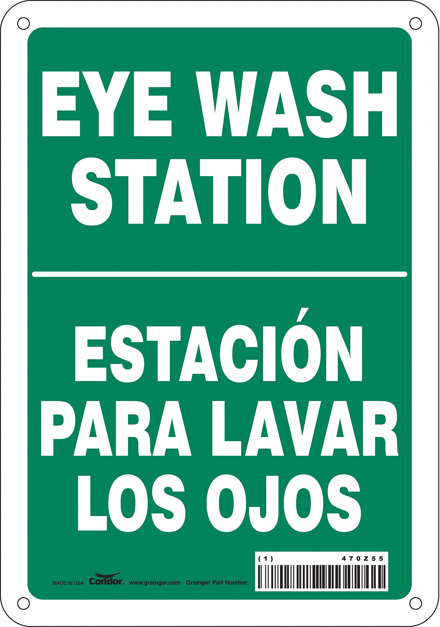 Safety Sign: Polyethylene, Mounting Holes Sign Mounting, 10 in x 7 in Nominal Sign Size