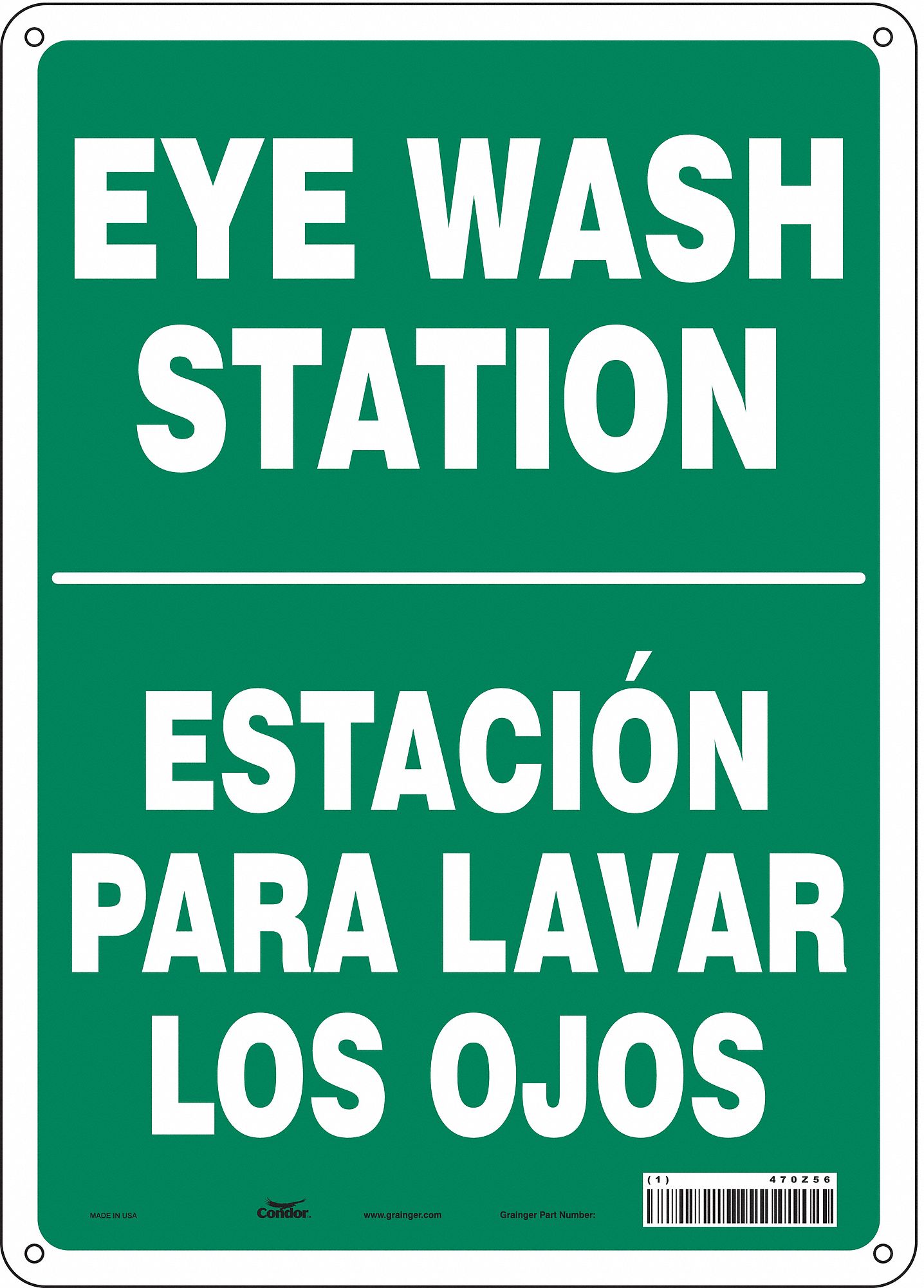 Safety Sign: Polyethylene, Mounting Holes Sign Mounting, 14 in x 10 in Nominal Sign Size