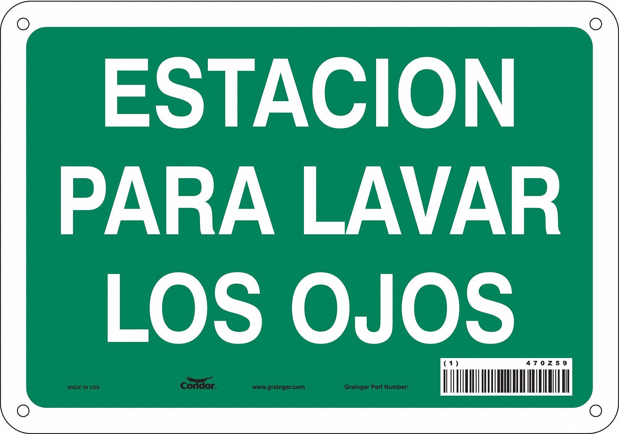 Safety Sign: Aluminum, Mounting Holes Sign Mounting, 7 in x 10 in Nominal Sign Size, 0.032 in Thick