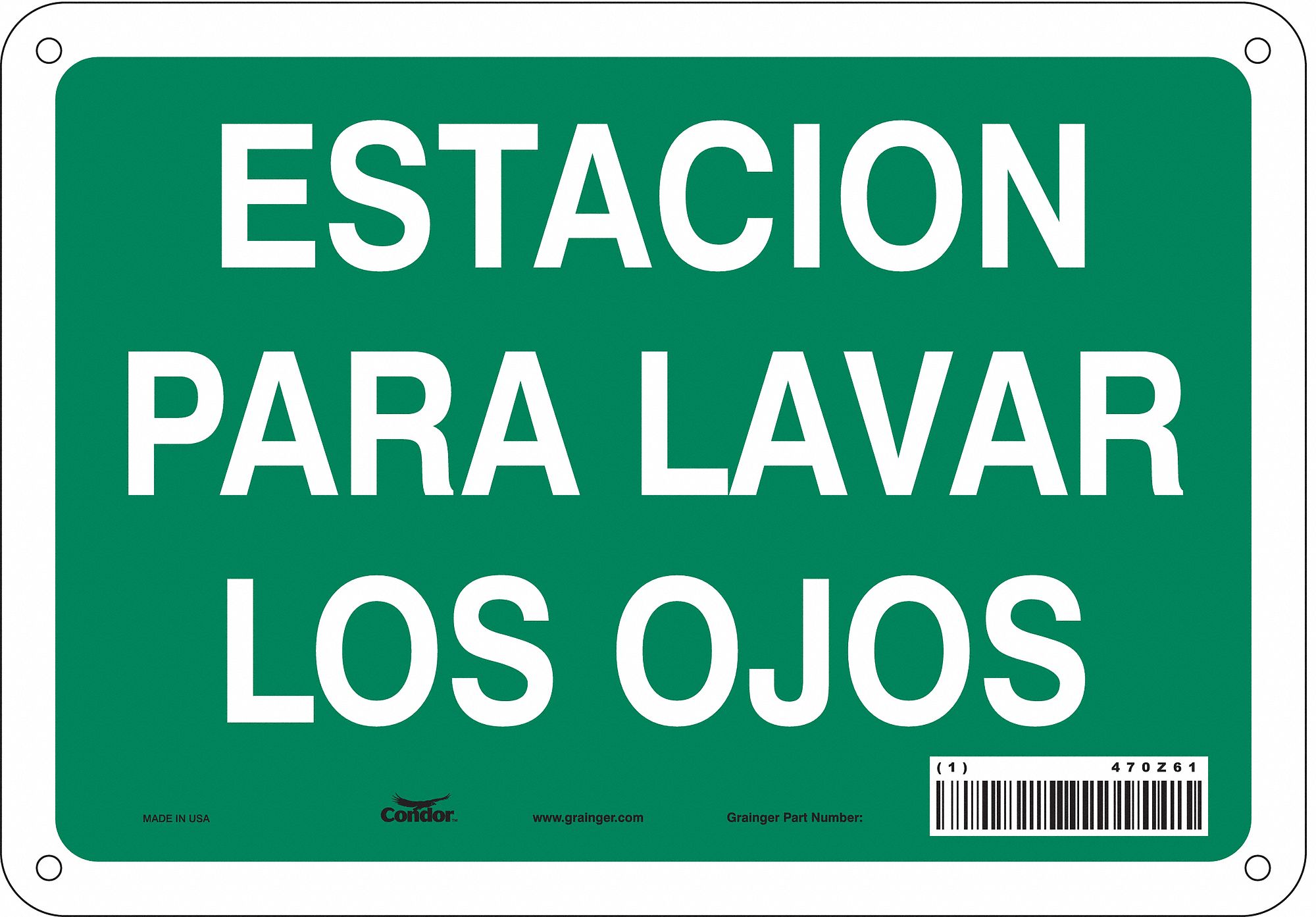 Safety Sign: Polyethylene, Mounting Holes Sign Mounting, 7 in x 10 in Nominal Sign Size
