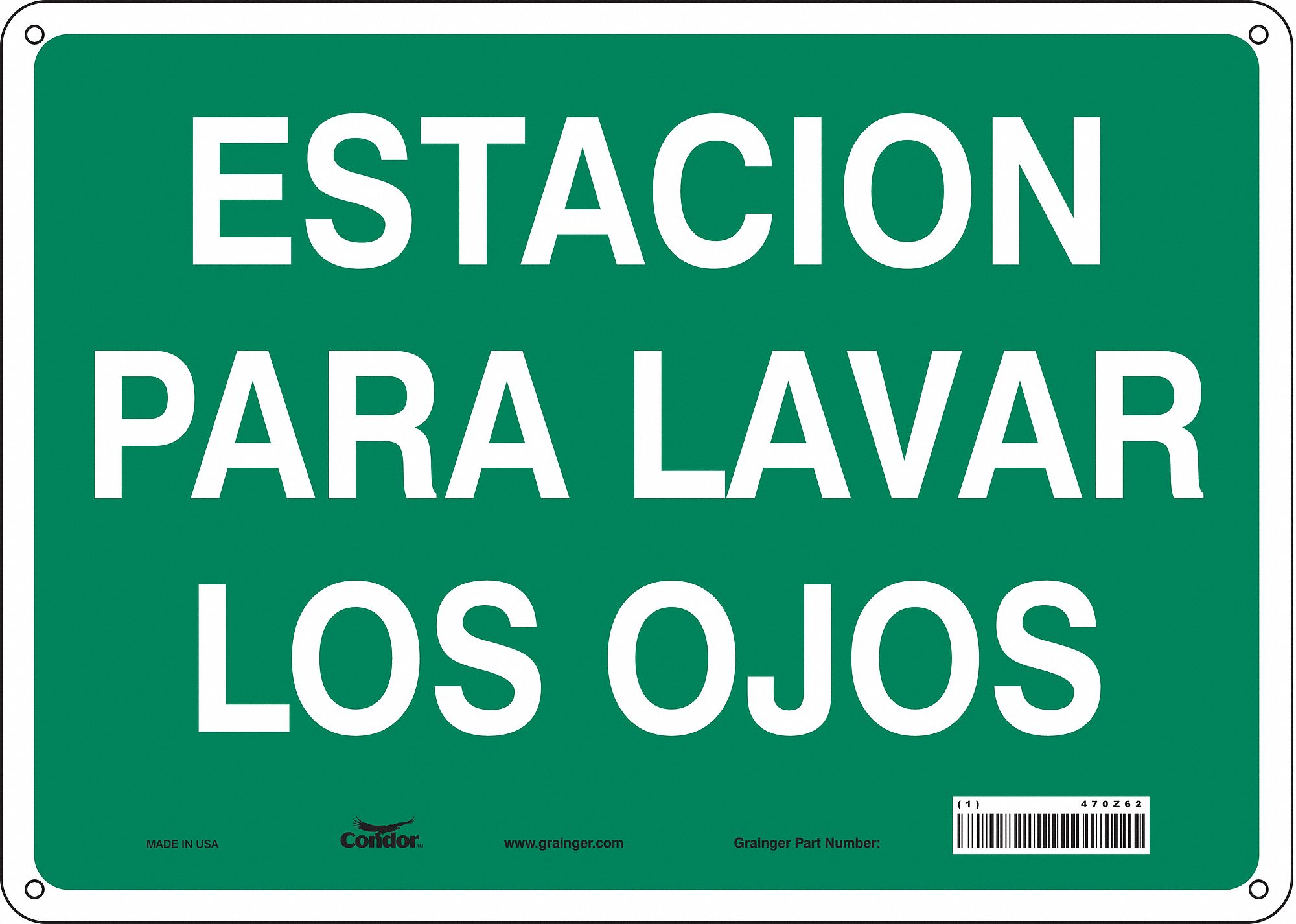 Safety Sign: Polyethylene, Mounting Holes Sign Mounting, 10 in x 14 in Nominal Sign Size