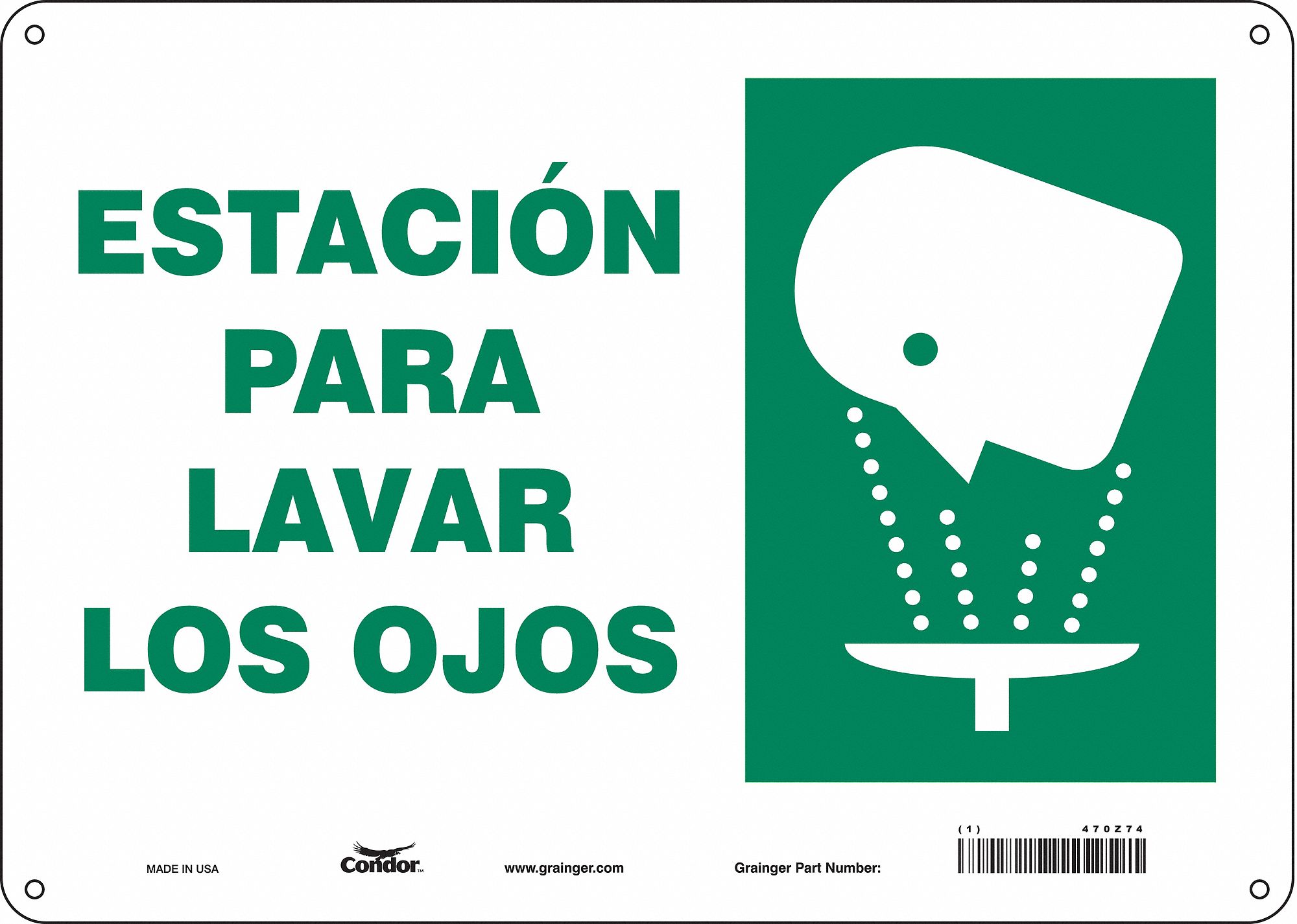 Safety Sign: Polyethylene, Mounting Holes Sign Mounting, 10 in x 14 in Nominal Sign Size