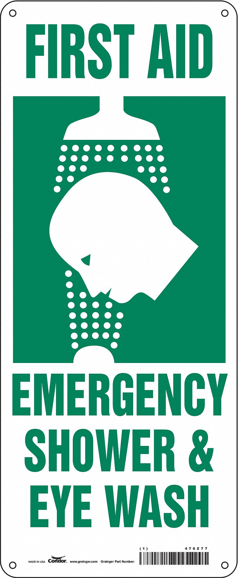 Safety Sign, 17 in x 7 in, Aluminum