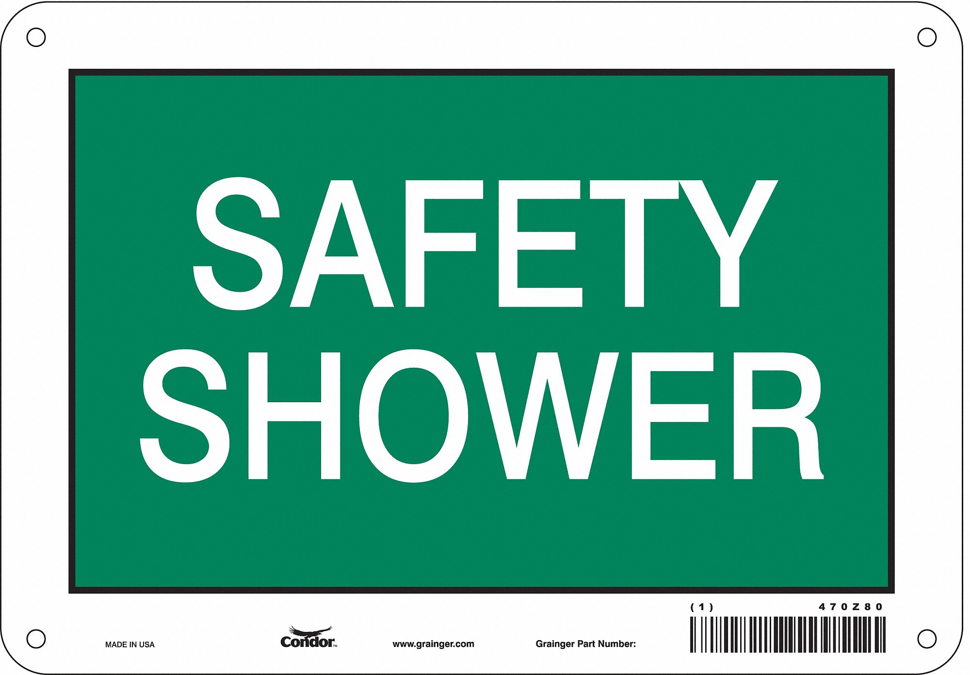 Safety Sign, 7 in x 10 in, Aluminum