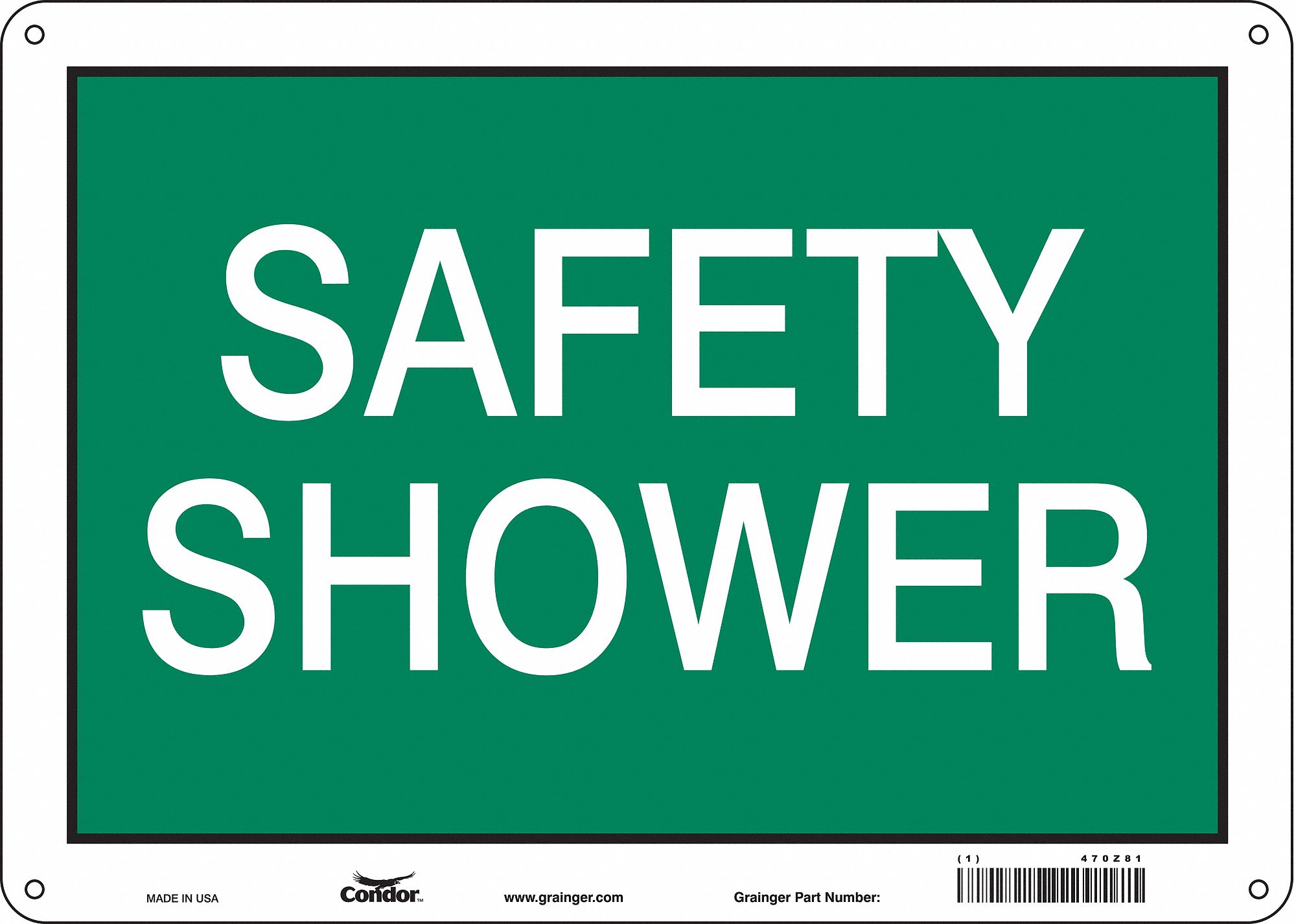Safety Sign, 10 in x 14 in, Aluminum