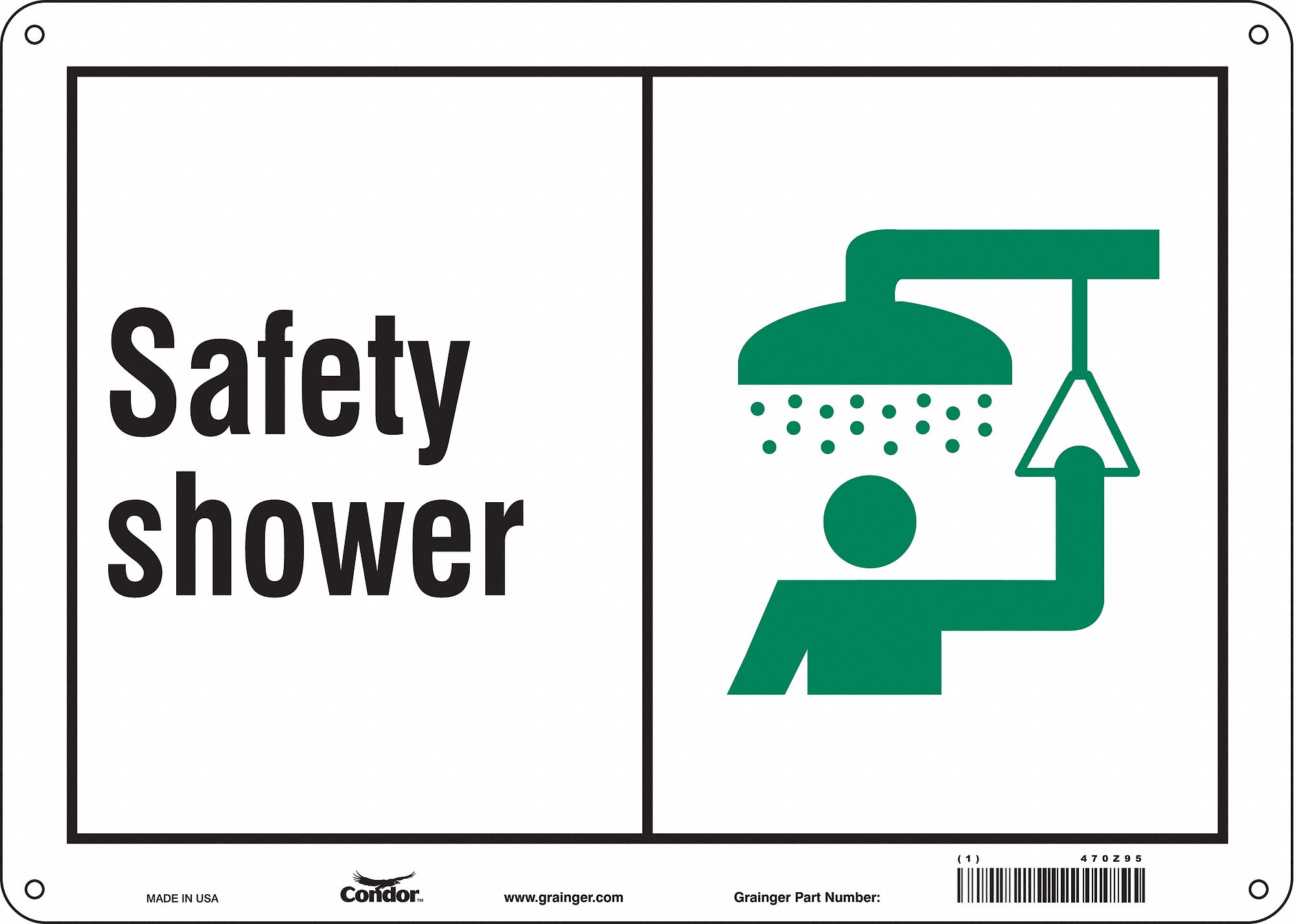 Safety Sign: Aluminum, Mounting Holes Sign Mounting, 10 in x 14 in Nominal Sign Size, 0.032 in Thick