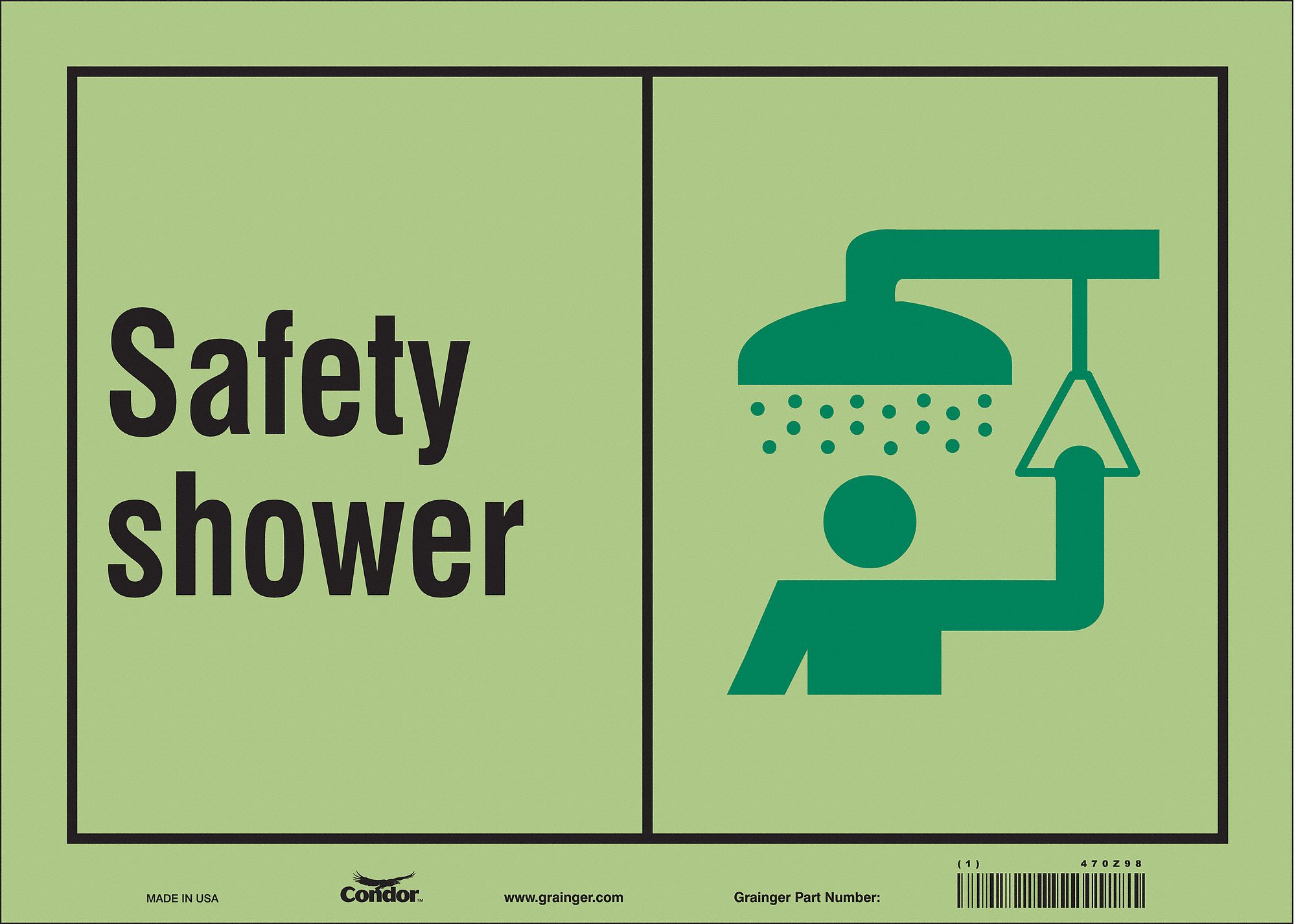 Safety Sign: Glow Vinyl, Adhesive Sign Mounting, 10 in x 14 in Nominal Sign Size, Glow In The Dark