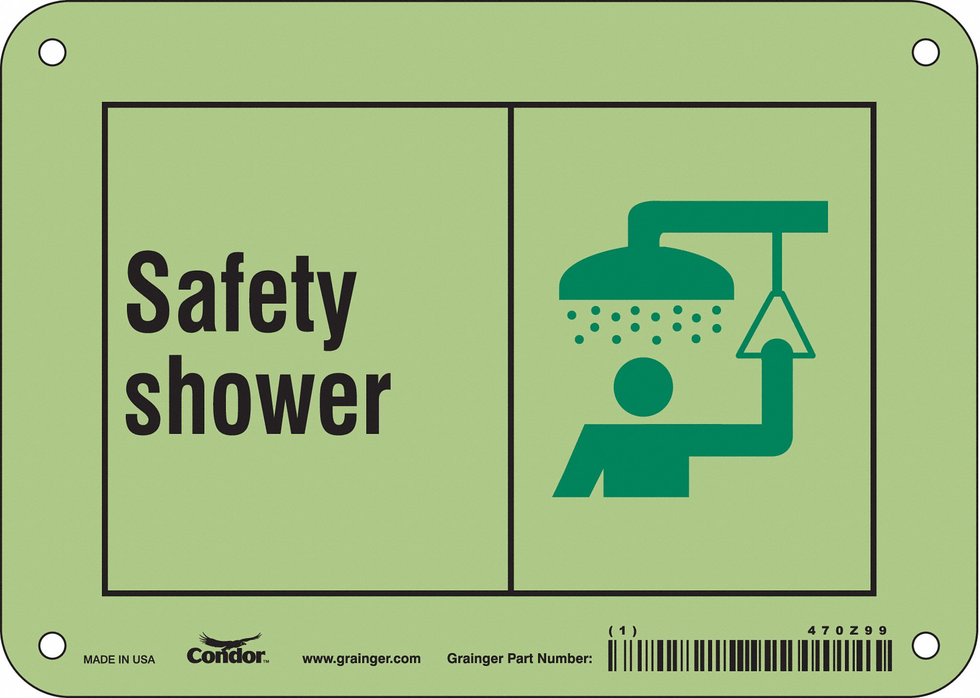 Safety Sign: Polyethylene, Mounting Holes Sign Mounting, 5 in x 7 in Nominal Sign Size