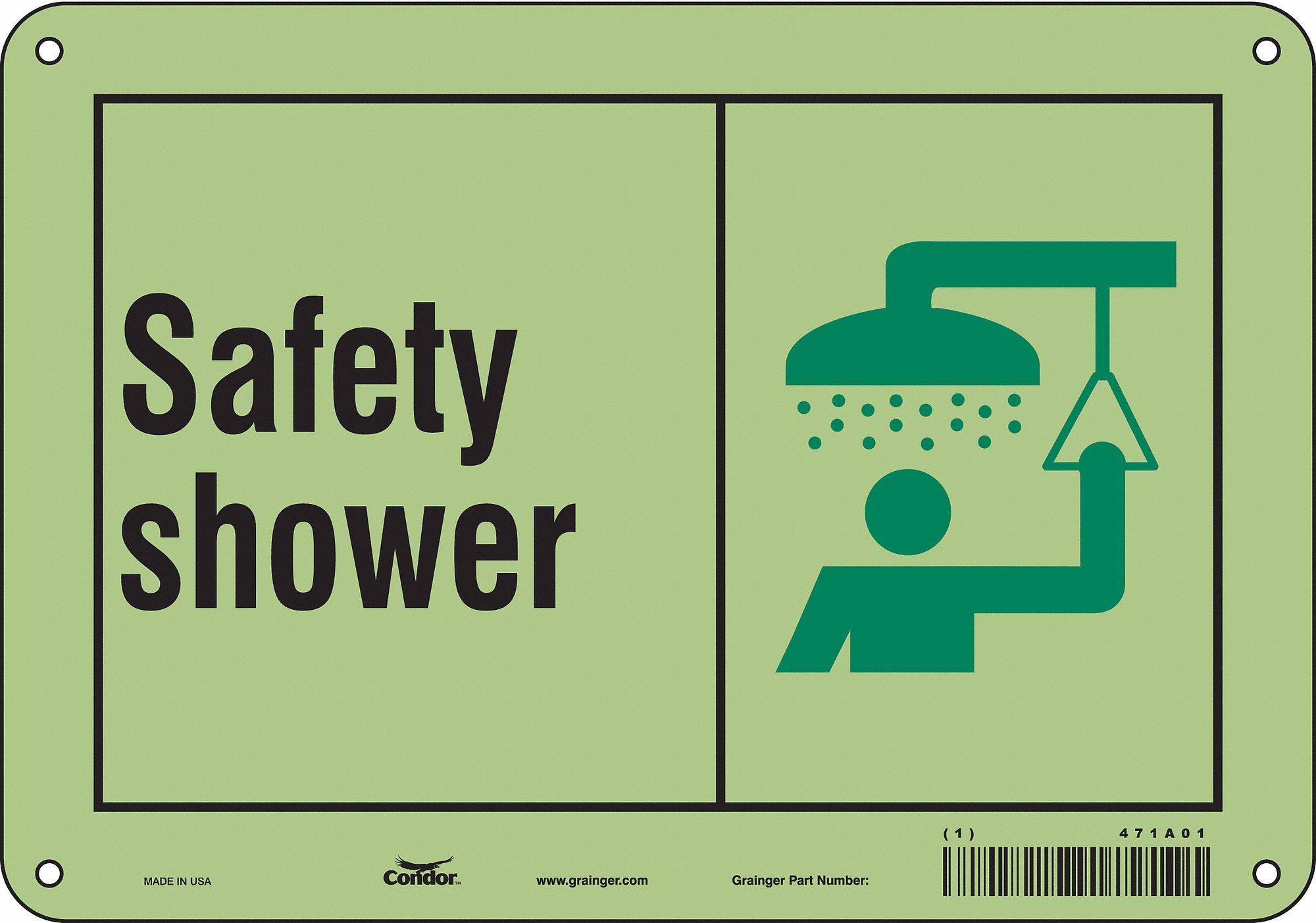 Safety Sign: Polyethylene, Mounting Holes Sign Mounting, 7 in x 10 in Nominal Sign Size