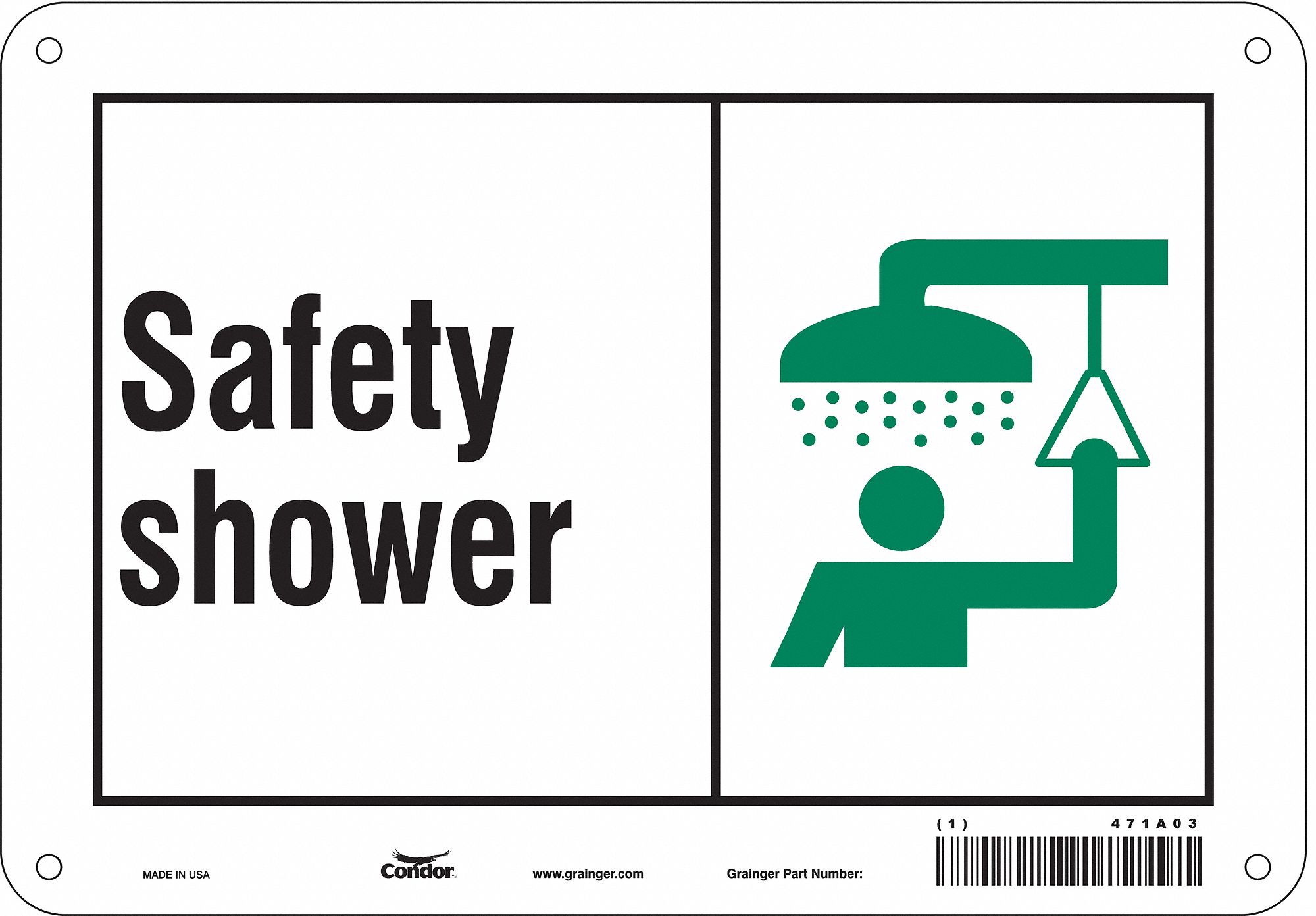 Safety Sign: Polyethylene, Mounting Holes Sign Mounting, 7 in x 10 in Nominal Sign Size