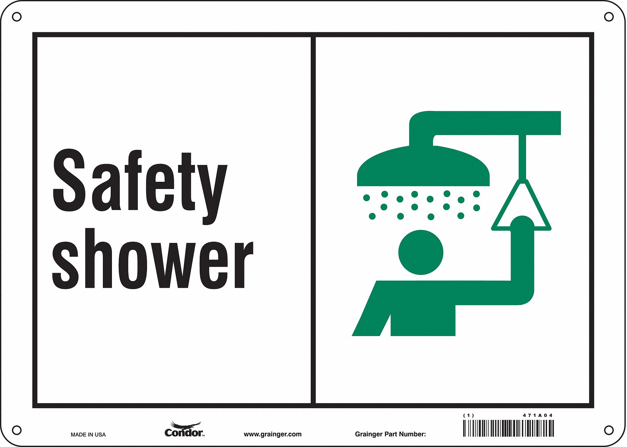 Safety Sign: Polyethylene, Mounting Holes Sign Mounting, 10 in x 14 in Nominal Sign Size