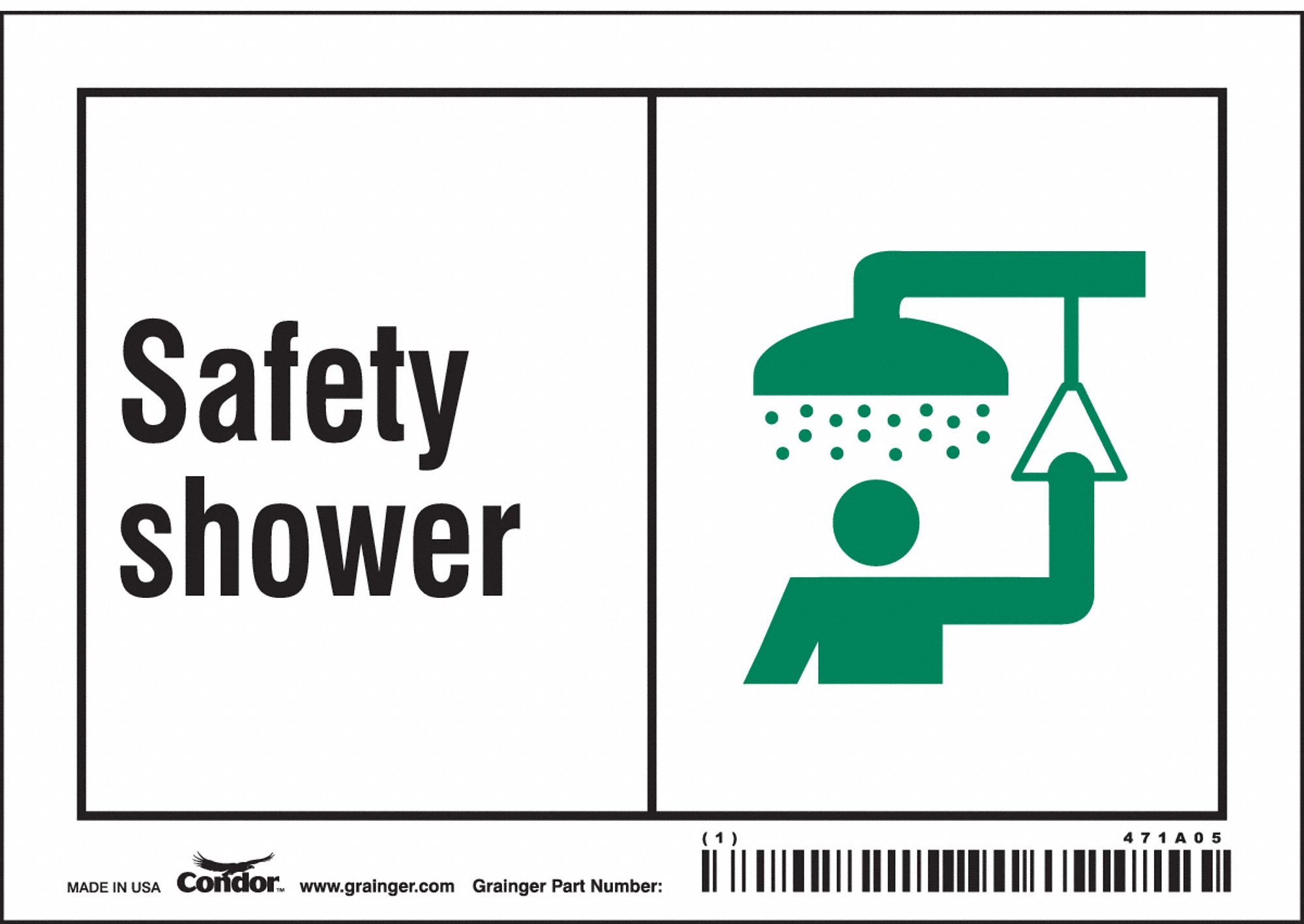 Safety Sign: Vinyl, Adhesive Sign Mounting, 3 1/2 in x 5 in Nominal Sign Size, Not Retroreflective