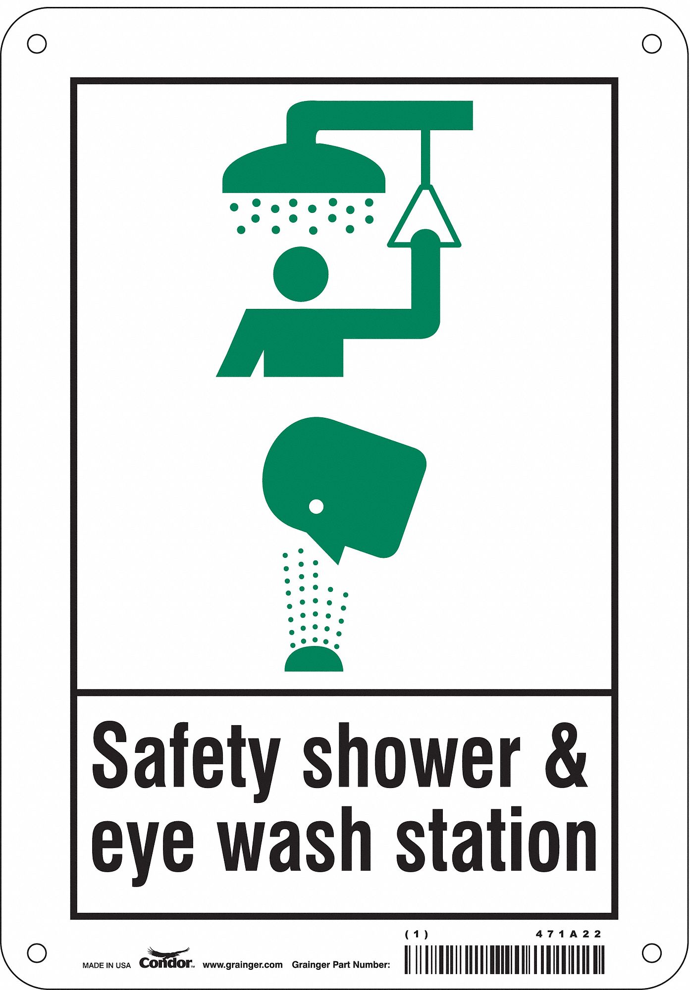 Safety Sign: Aluminum, Mounting Holes Sign Mounting, 10 in x 7 in Nominal Sign Size, 0.032 in Thick