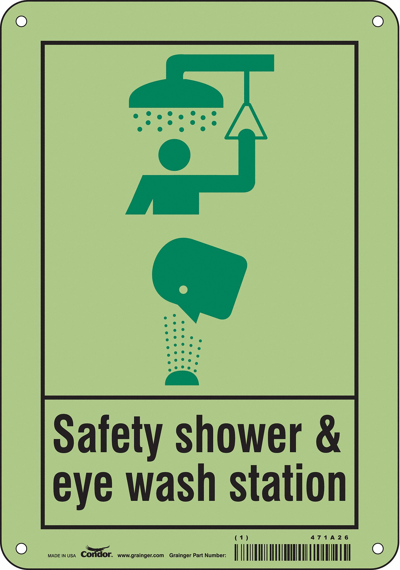 Safety Sign: Polyethylene, Mounting Holes Sign Mounting, 10 in x 7 in Nominal Sign Size