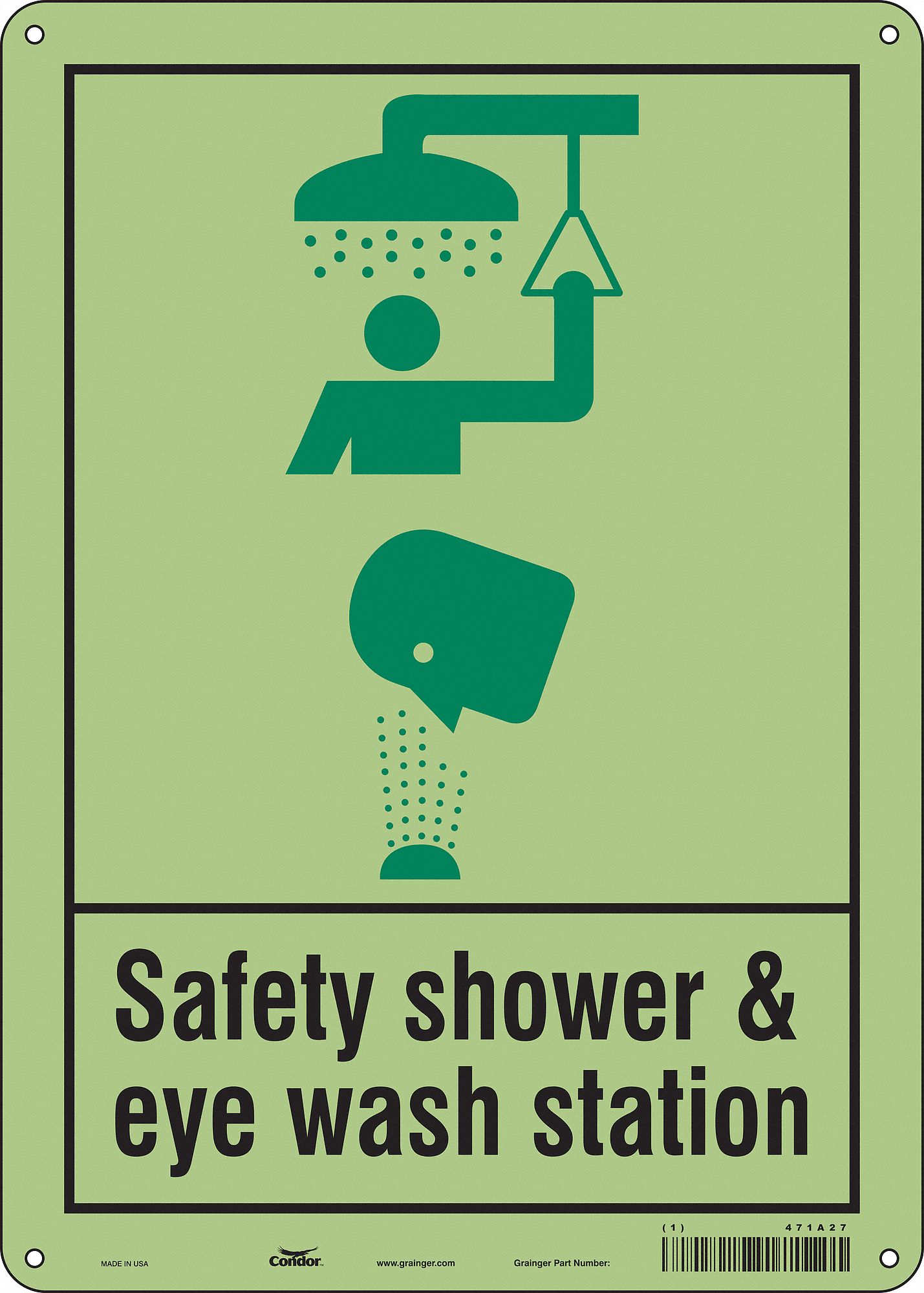 Safety Sign: Polyethylene, Mounting Holes Sign Mounting, 14 in x 10 in Nominal Sign Size