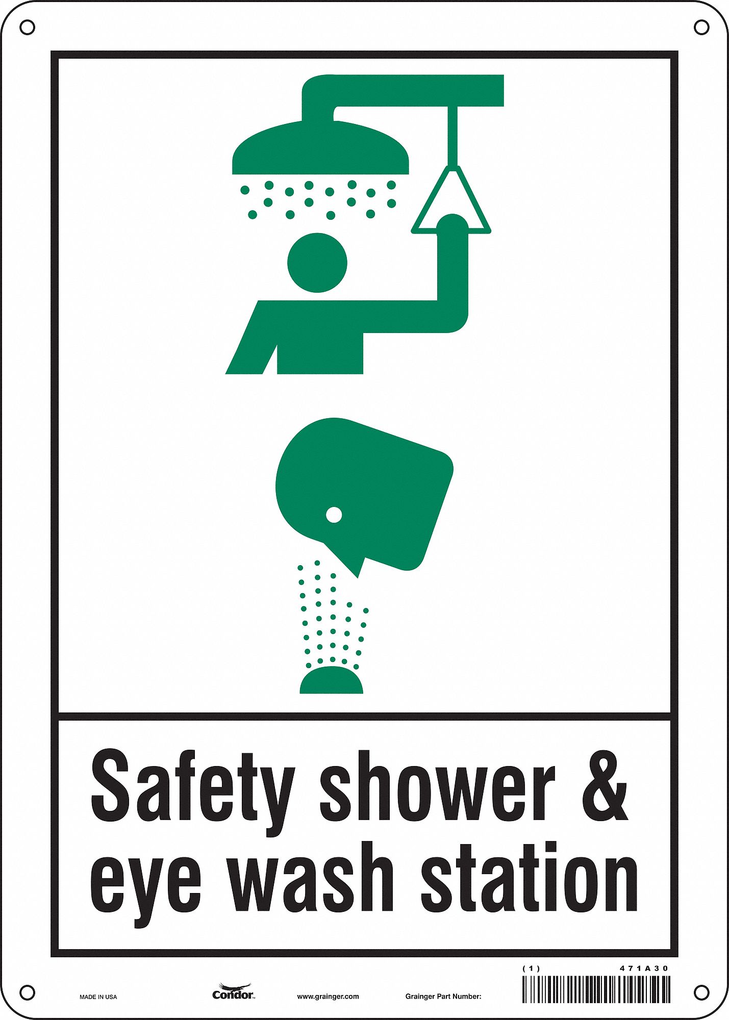 Safety Sign: Polyethylene, Mounting Holes Sign Mounting, 14 in x 10 in Nominal Sign Size