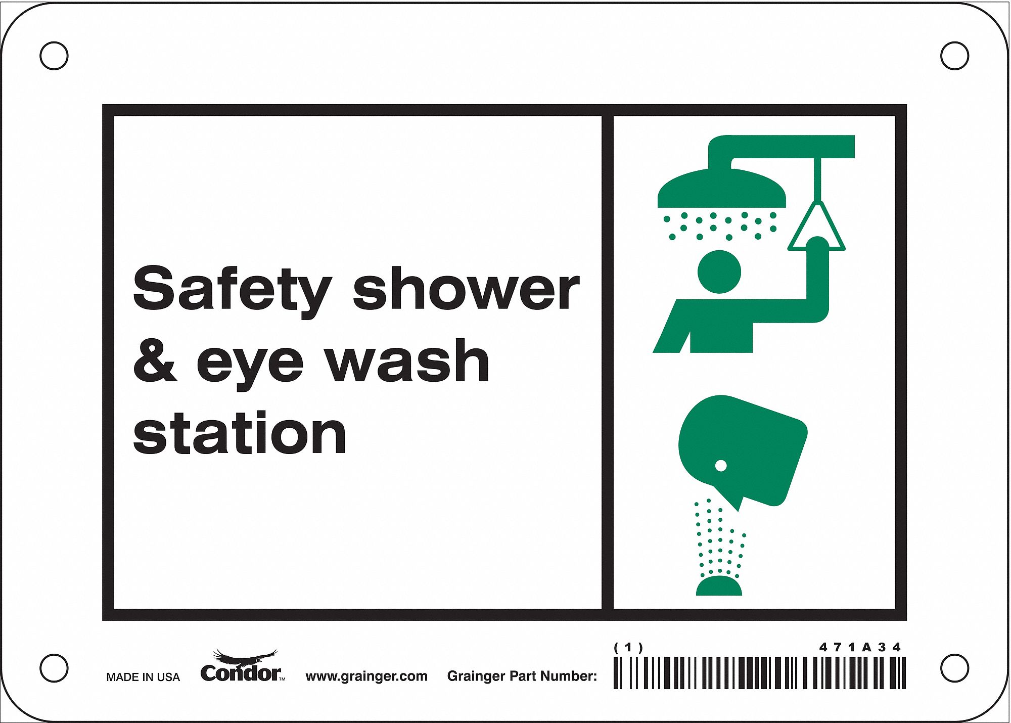 Safety Sign: Aluminum, Mounting Holes Sign Mounting, 5 in x 7 in Nominal Sign Size, 0.032 in Thick