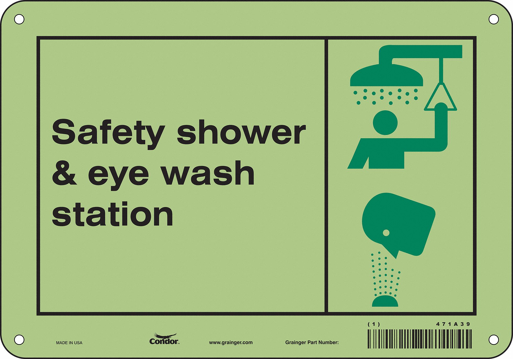 Safety Sign: Polyethylene, Mounting Holes Sign Mounting, 7 in x 10 in Nominal Sign Size