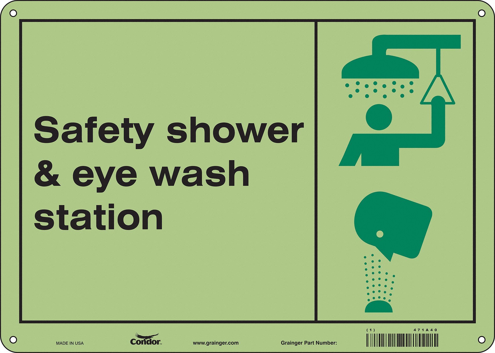 Safety Sign: Polyethylene, Mounting Holes Sign Mounting, 10 in x 14 in Nominal Sign Size