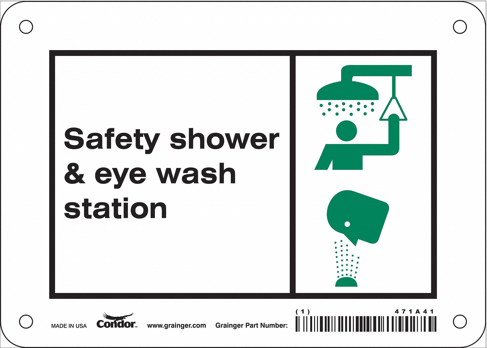 Safety Sign: Polyethylene, Mounting Holes Sign Mounting, 5 in x 7 in Nominal Sign Size