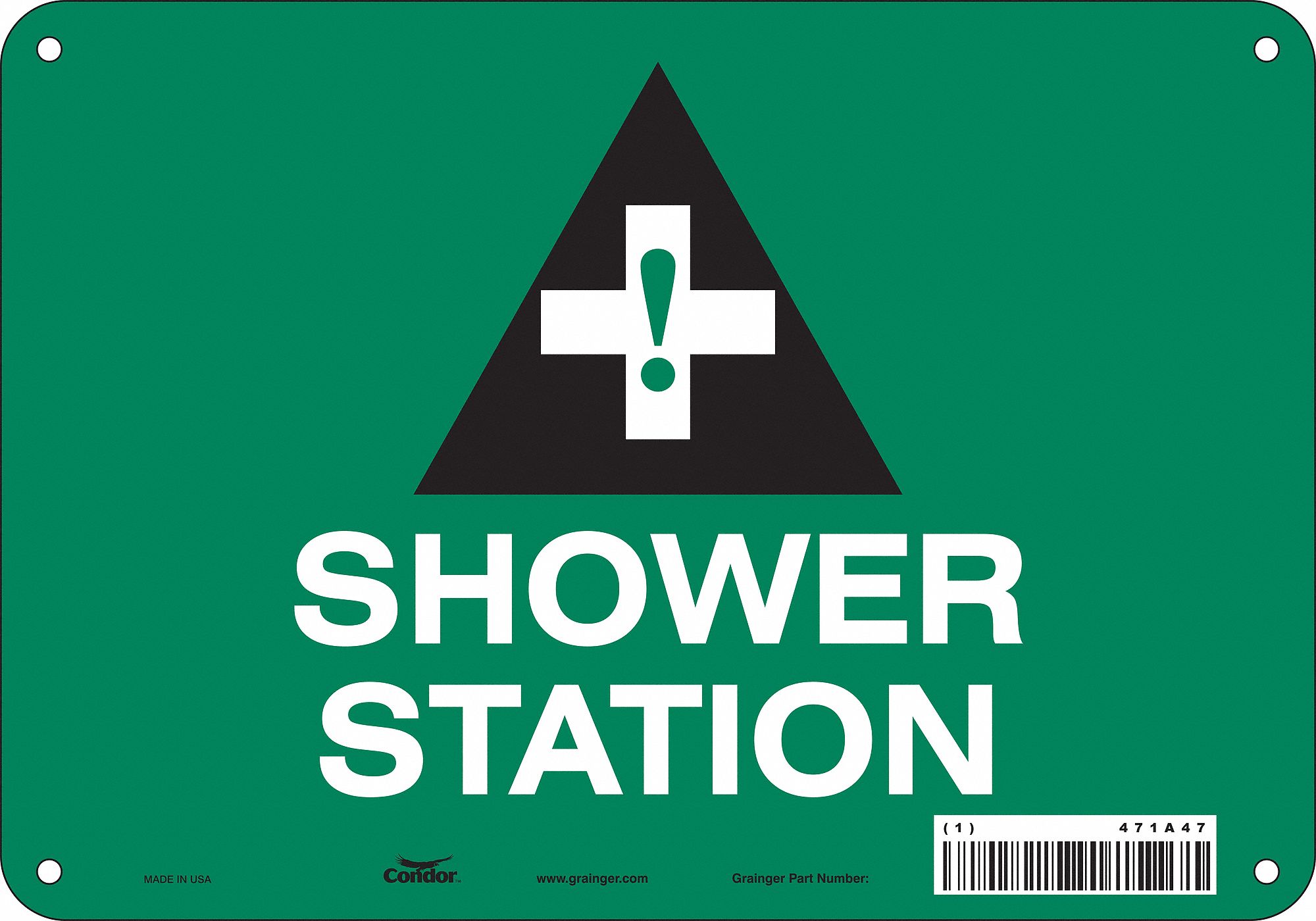 Safety Sign: Aluminum, Mounting Holes Sign Mounting, 7 in x 10 in Nominal Sign Size, 0.032 in Thick
