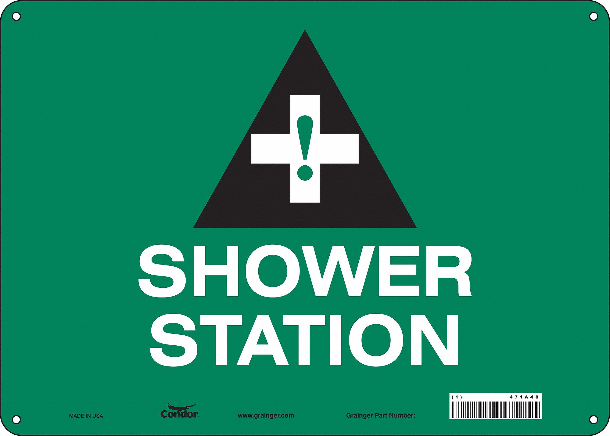 Safety Sign: Aluminum, Mounting Holes Sign Mounting, 10 in x 14 in Nominal Sign Size, 0.032 in Thick