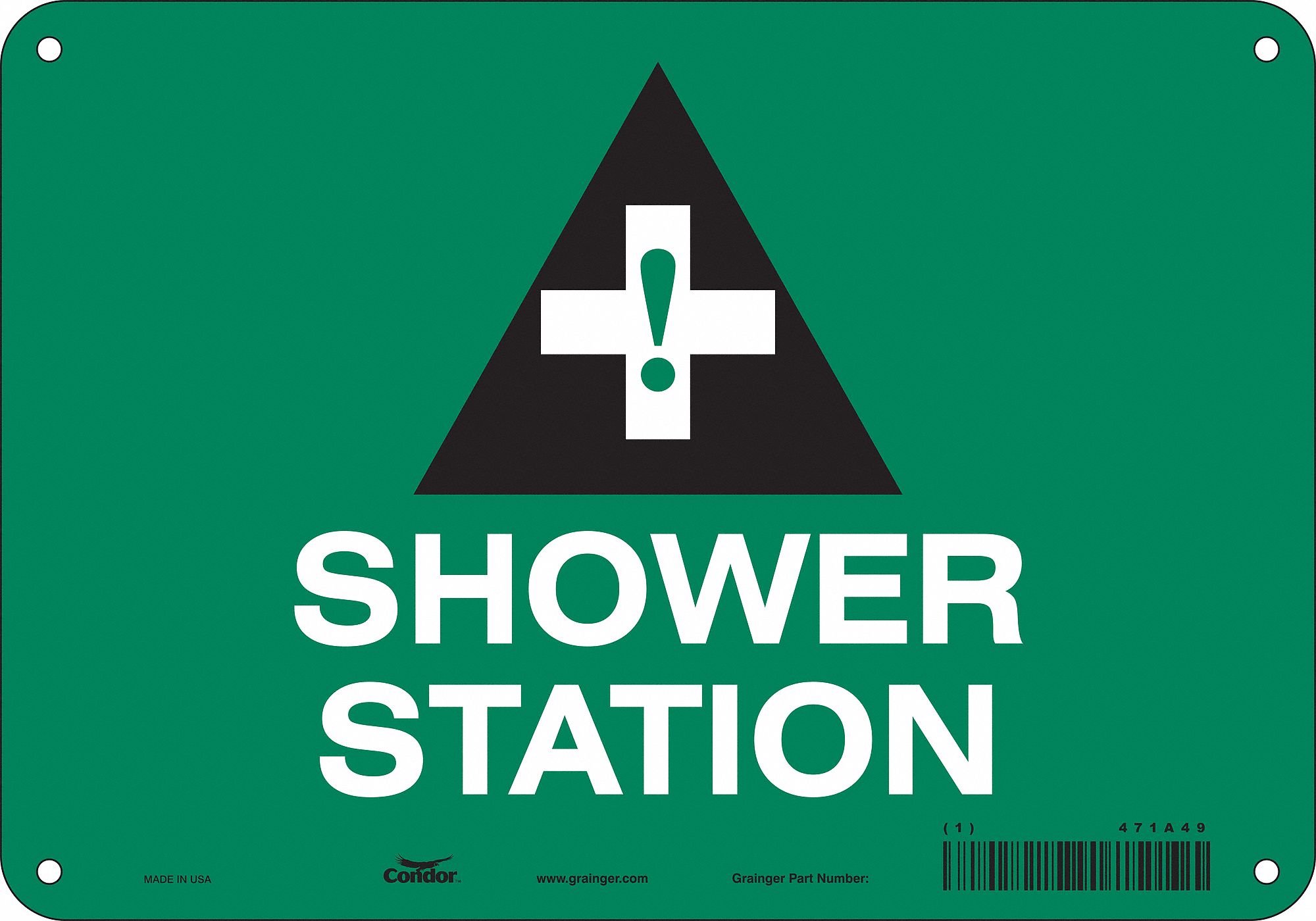 Safety Sign: Polyethylene, Mounting Holes Sign Mounting, 7 in x 10 in Nominal Sign Size