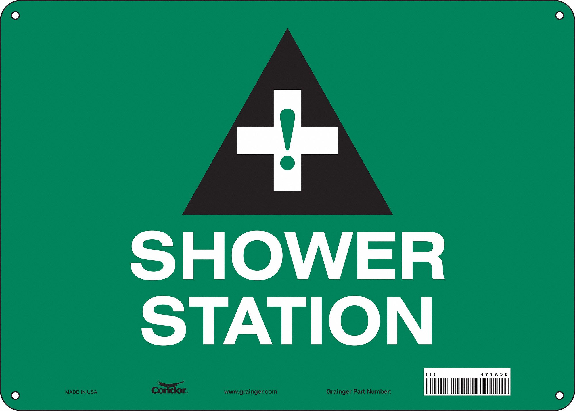 Safety Sign: Polyethylene, Mounting Holes Sign Mounting, 10 in x 14 in Nominal Sign Size