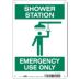Shower Station Emergency Use Only Signs