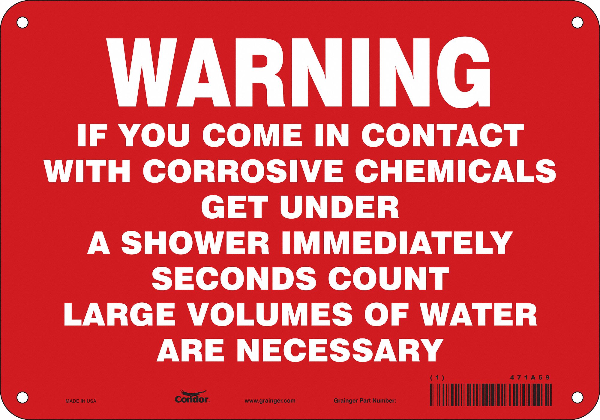 Safety Sign: Aluminum, Mounting Holes Sign Mounting, 7 in x 10 in Nominal Sign Size, 0.032 in Thick