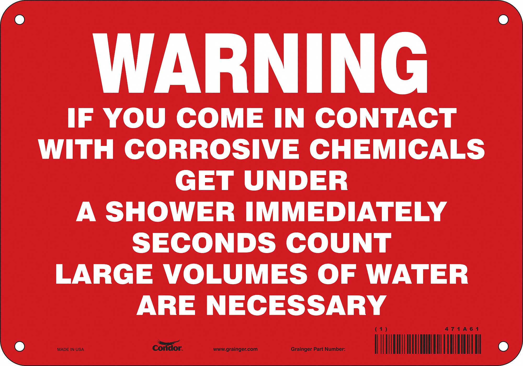 Safety Sign: Polyethylene, Mounting Holes Sign Mounting, 7 in x 10 in Nominal Sign Size