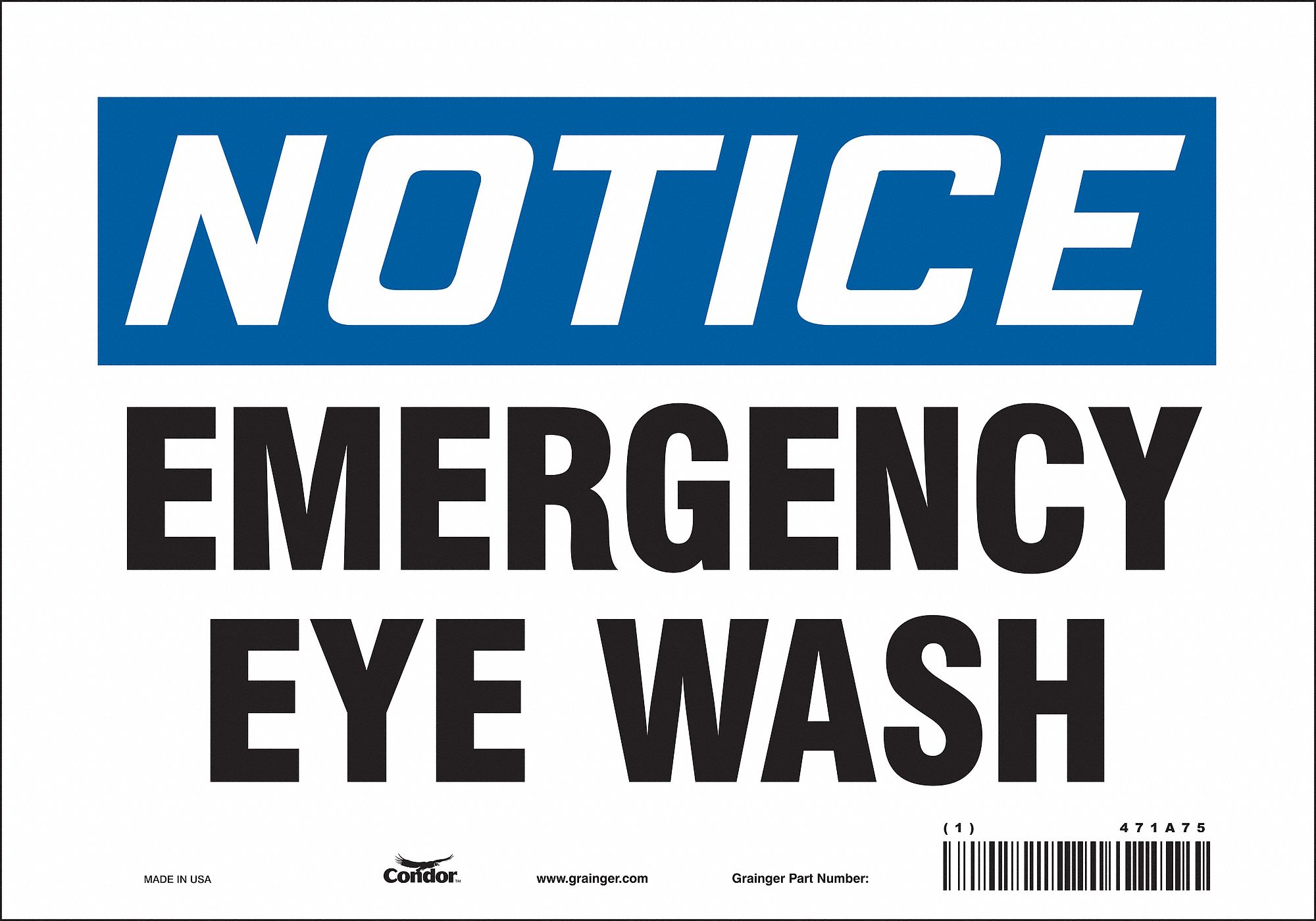Safety Sign: Vinyl, Adhesive Sign Mounting, 7 in x 10 in Nominal Sign Size, Not Retroreflective