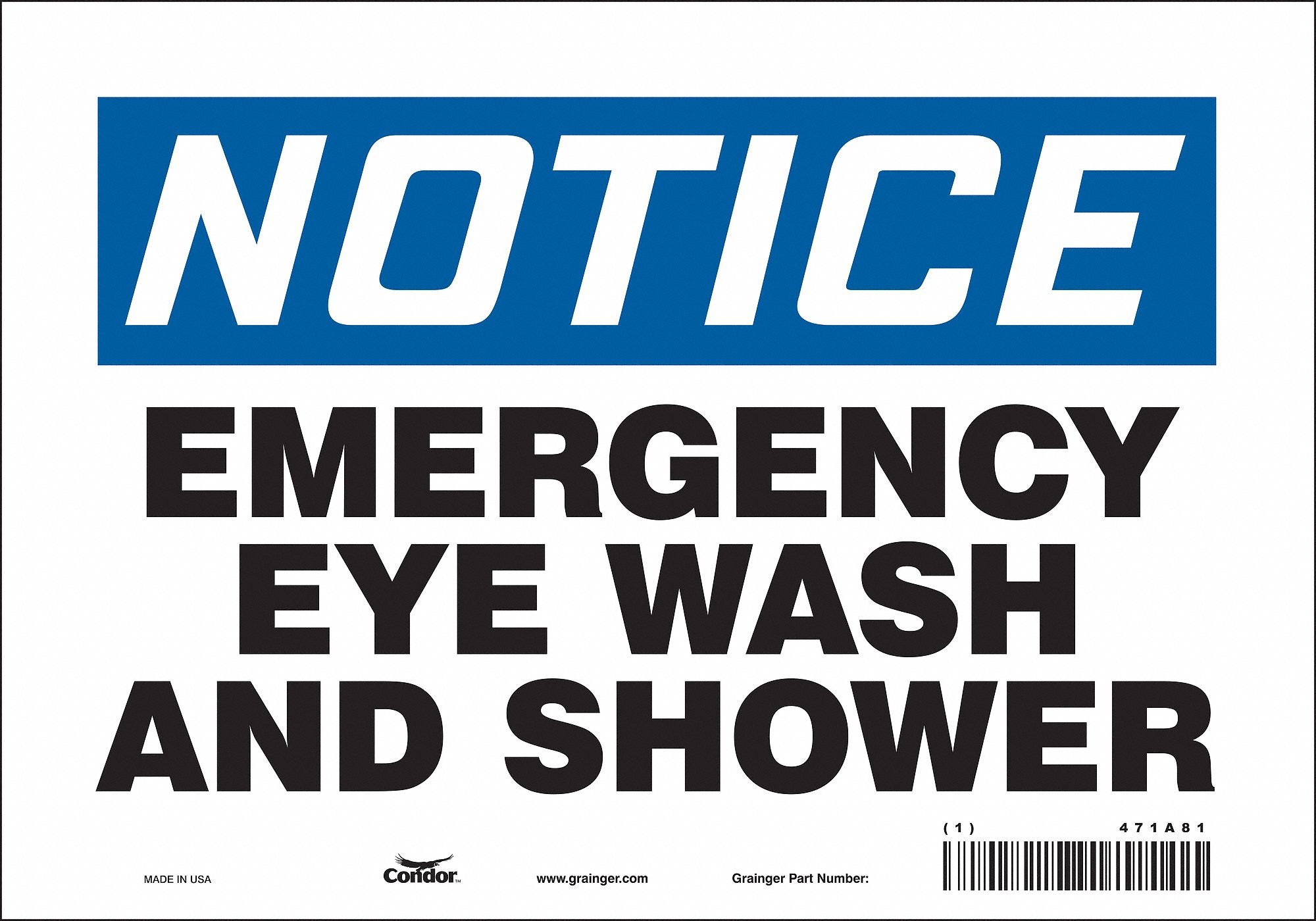 Safety Sign: Vinyl, Adhesive Sign Mounting, 7 in x 10 in Nominal Sign Size, Not Retroreflective