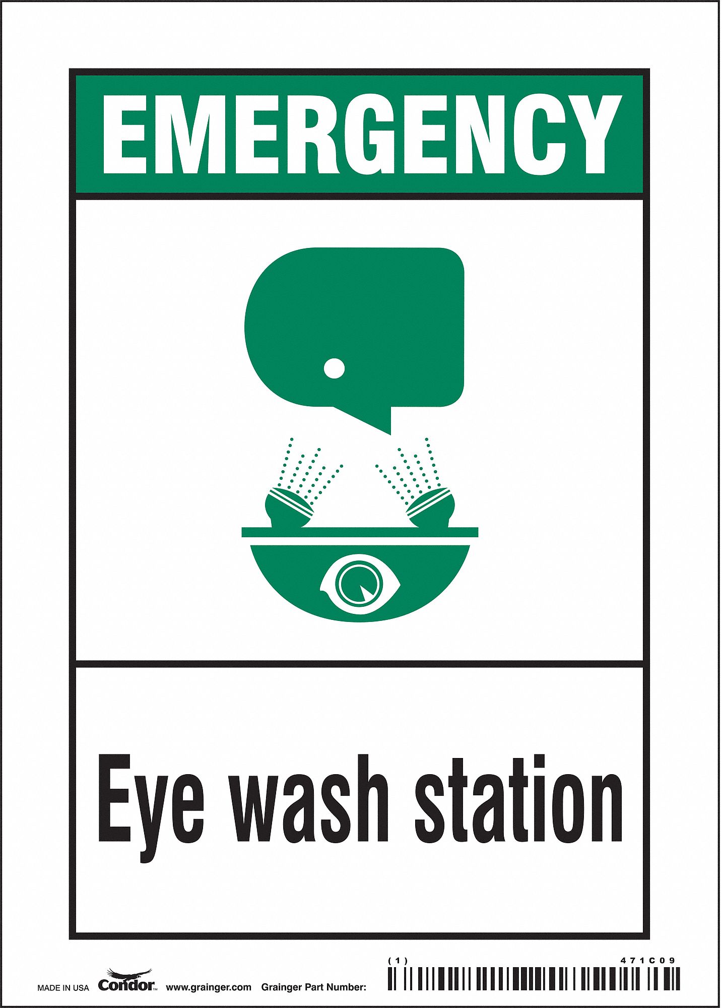 Safety Sign: Vinyl, Adhesive Sign Mounting, 7 in x 5 in Nominal Sign Size, Not Retroreflective