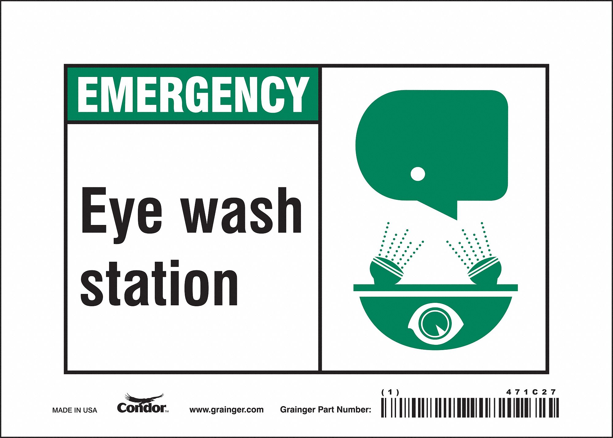 Safety Sign: Vinyl, Adhesive Sign Mounting, 5 in x 7 in Nominal Sign Size, Not Retroreflective