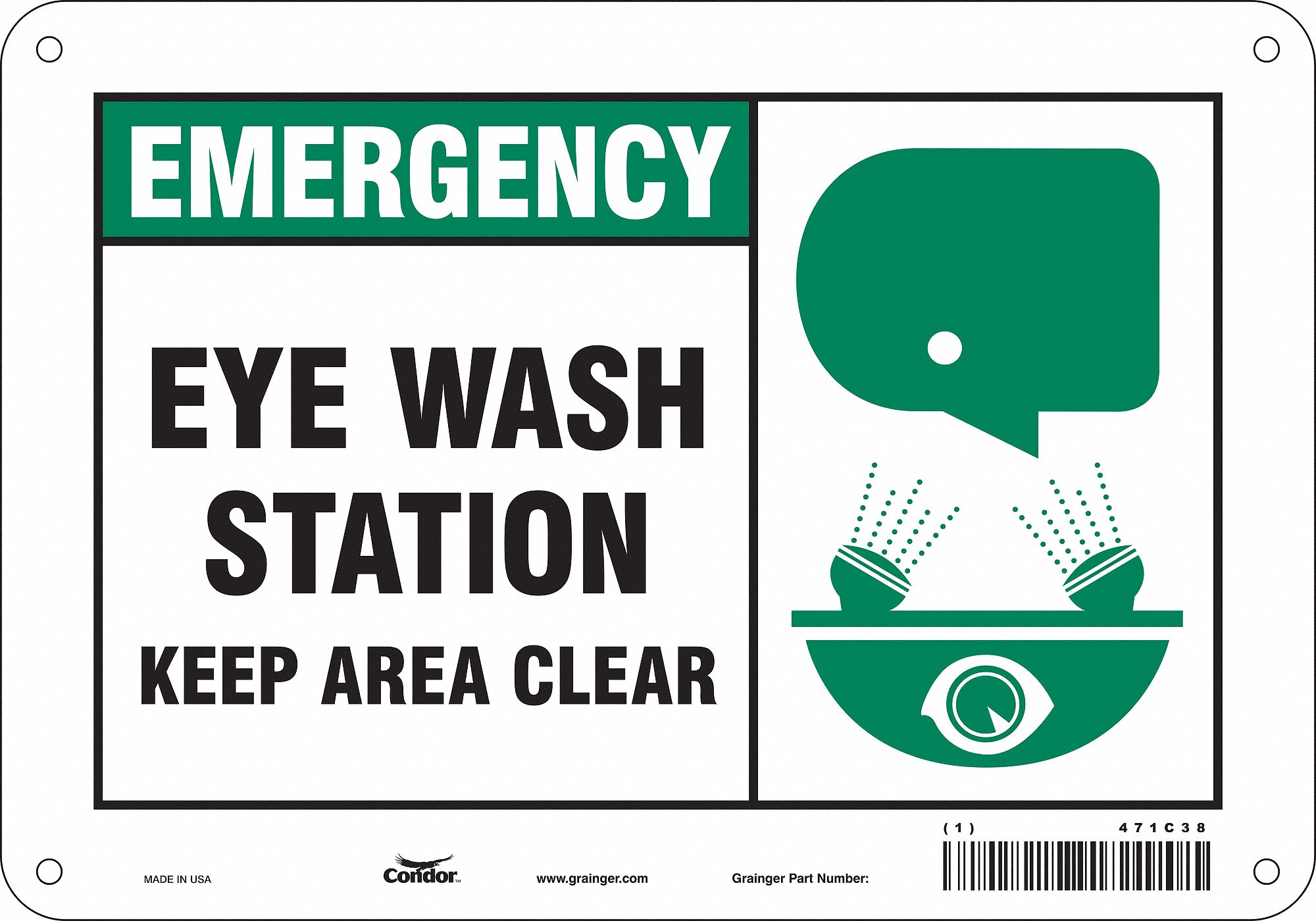 Eye Wash Station Sign Printable