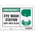 Emergency: Eye Wash Station Keep Area Clear Signs
