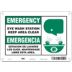 Emergency/Emergencia: Eye Wash Station Keep Area Clear/Estacion De Lavado Para Los Ojos Mantengase Libre Esta Area Signs