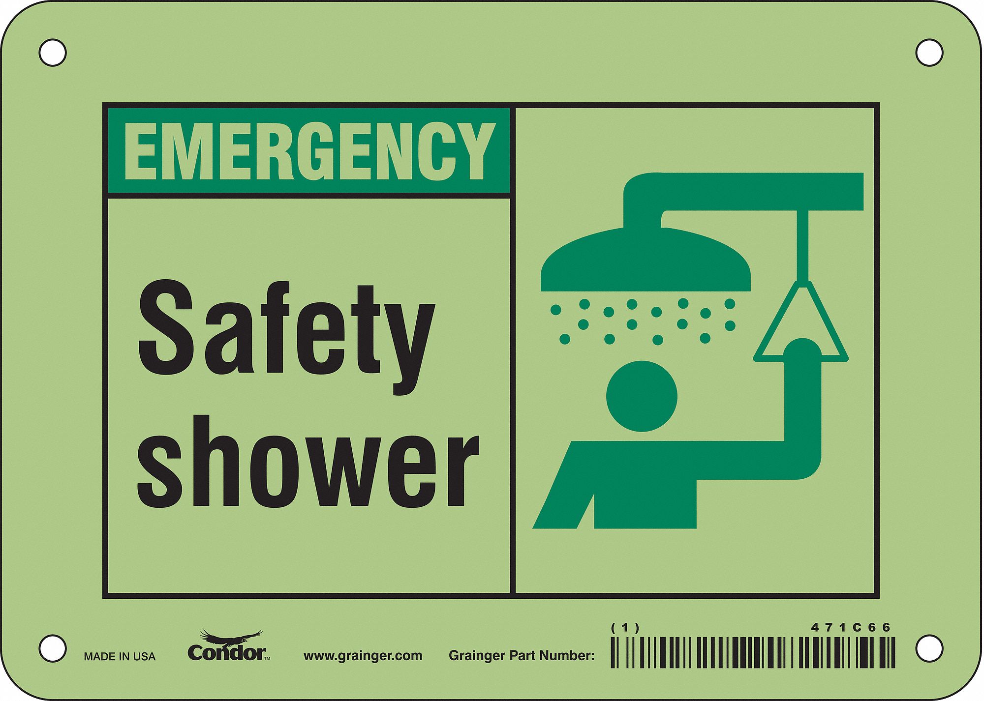 Safety Sign: Polyethylene, Mounting Holes Sign Mounting, 5 in x 7 in Nominal Sign Size
